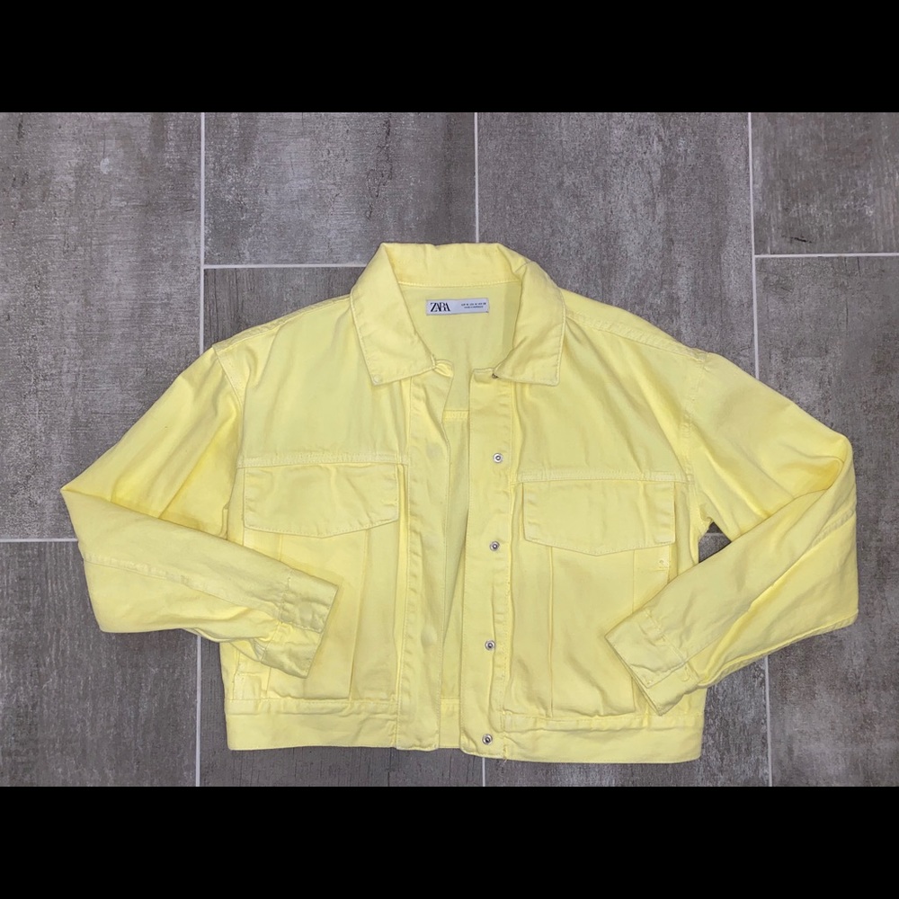 Neon yellow denim ZARA jacket